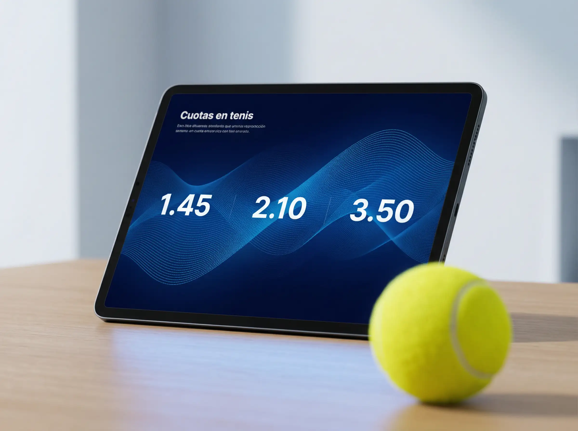Pantalla mostrando cuotas de apuestas de tenis con pelota
